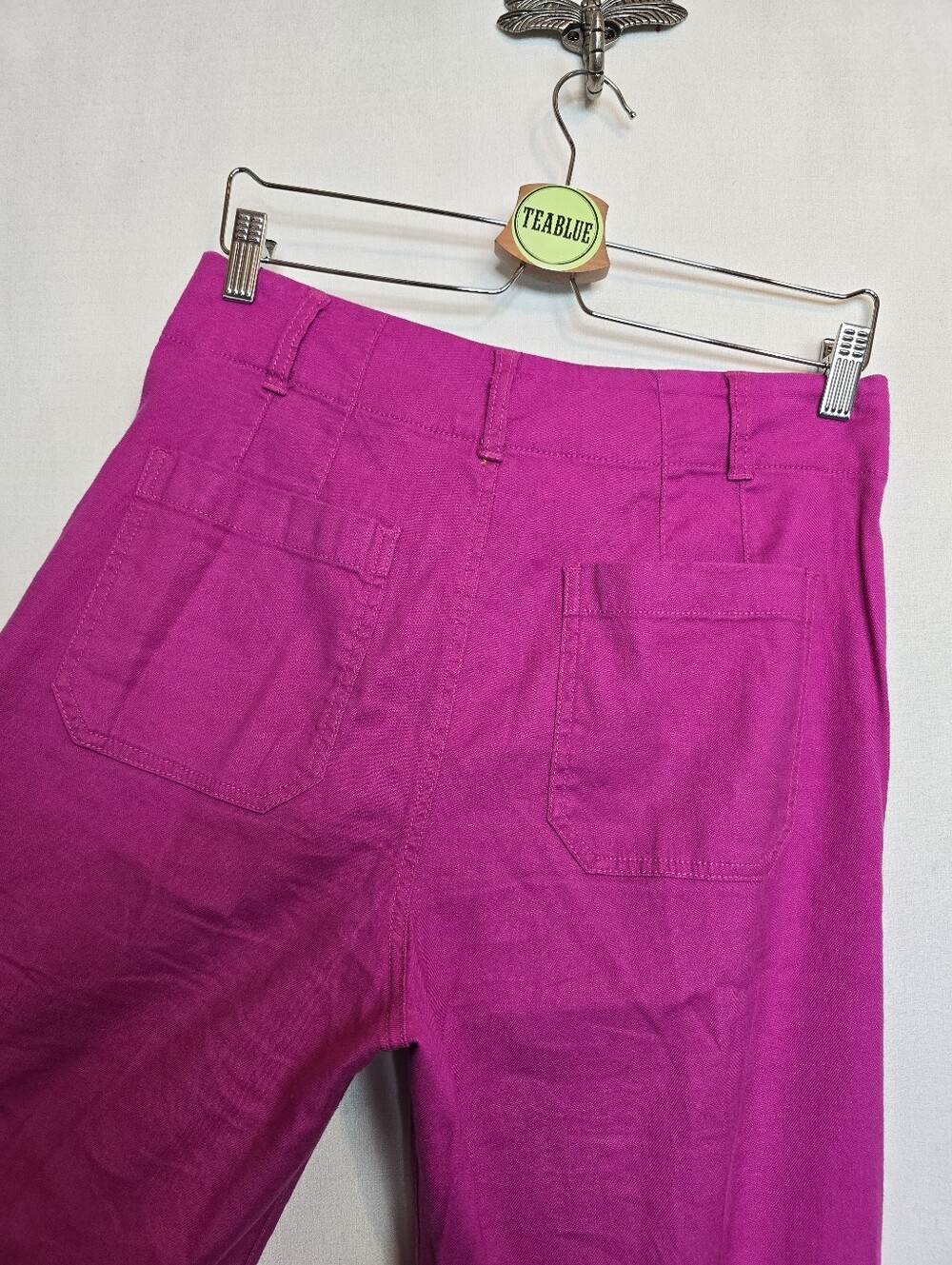 Maeve Colette European Linen Stretch High-Rise Wide-Leg Pants 28T Tall - Picture 8 of 12